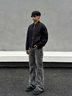Washed Distressed Gray Skinny Jeans Men's Straight Pants Lootquake LLC