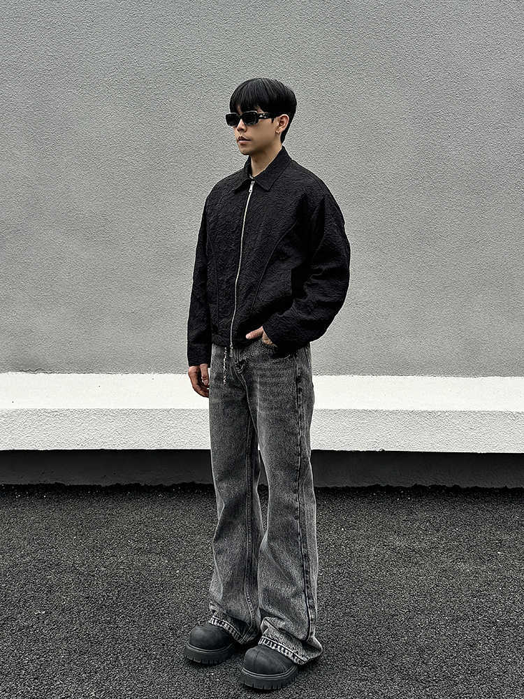 Washed Distressed Gray Skinny Jeans Men's Straight Pants Lootquake LLC