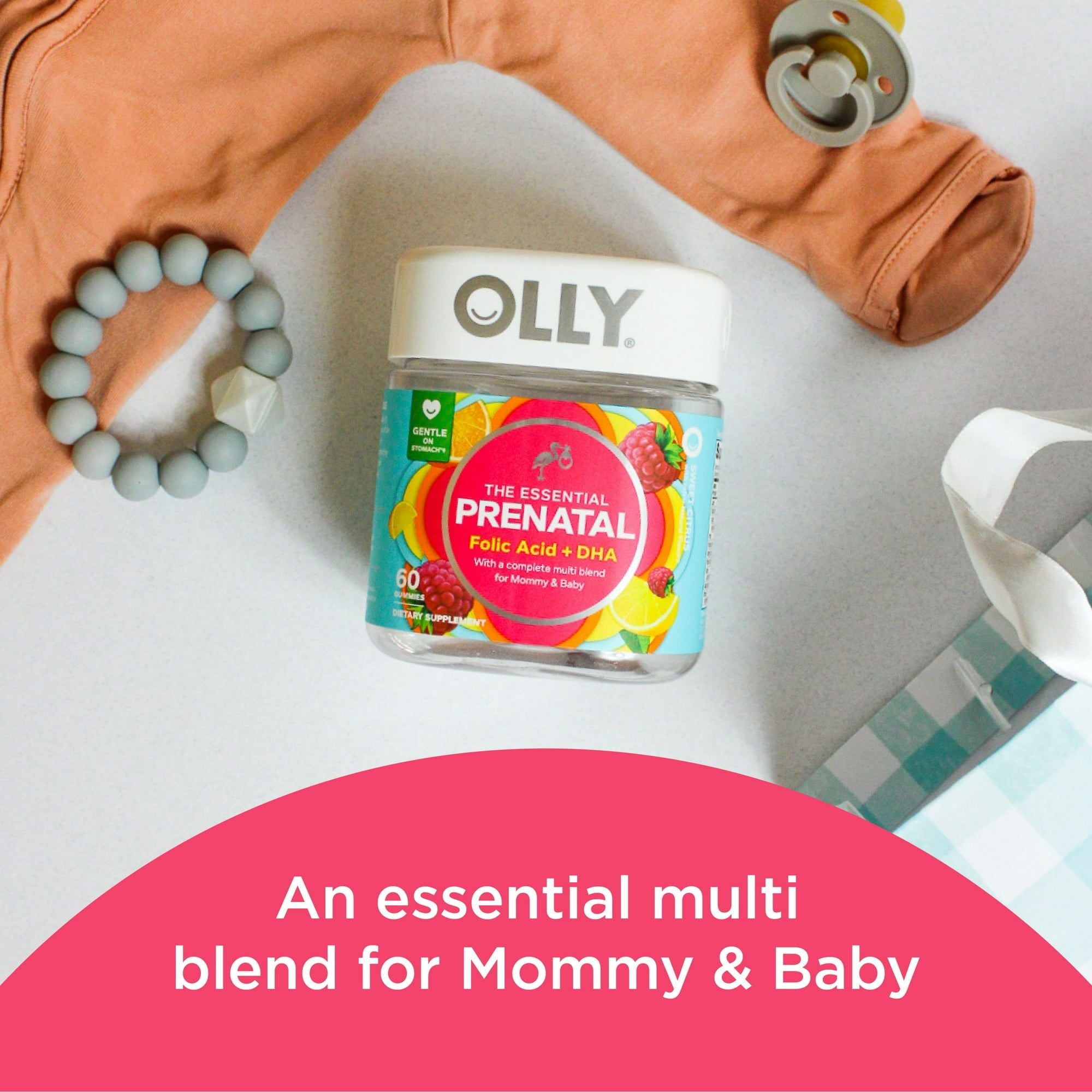 OLLY Prenatal Multivitamin Gummy for Women, Folic Acid, Vitamin D, Omega 3 DHA, 60 Count EasyOptionXY LLC