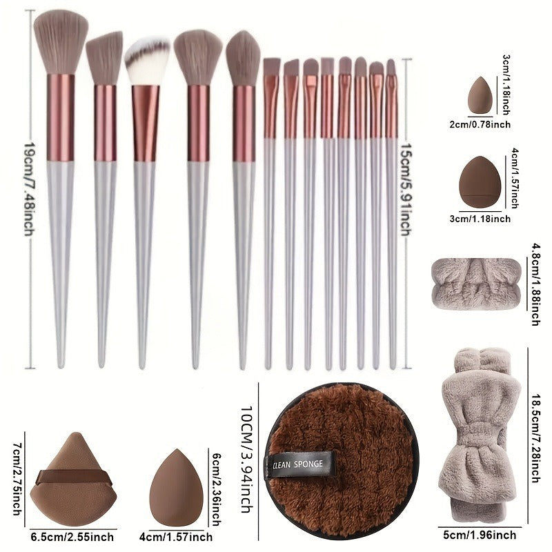 40-Piece Makeup Tool Set With Beauty Blender Soft Sponge Puffs Pi-Mart