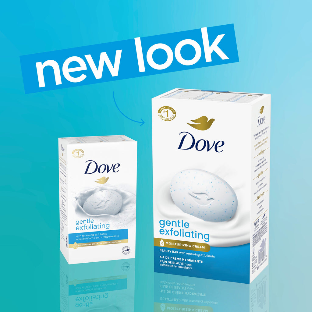 Dove Beauty Bar Soap for Women Gentle Exfoliating All Skin, 3.75 oz 8 Bars