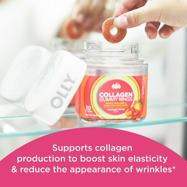 OLLY Collagen Gummy Rings Supplement, Supports Skin Elasticity, 2.5g Collagen, 30 Count EasyOptionXY LLC