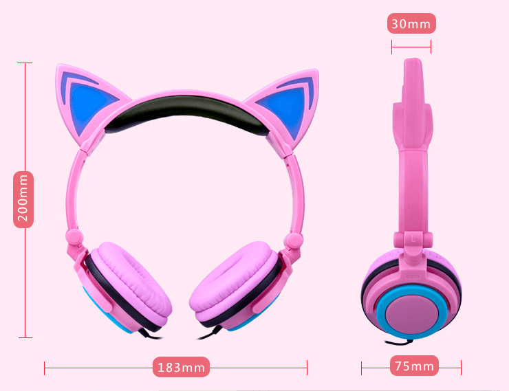 Luxury New Popular Esonstyle Kids Headphones Over Ear with LED Glowing Cat Ears,Safe Wired Kids Headsets 85dB Volume Limited, Food Grade Silicone, 3.5mm Aux Jack, Cat-Inspired Purple Headphones for Girls and Kids - SJB-DIAMOND ELITES
