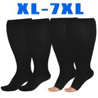 1pair Unisex Plus Size Compression Socks, Knee Length 20-30 Mmhg Breathable Circulation Calf Socks, Women Men's Socks & Hosiery Lootquake LLC