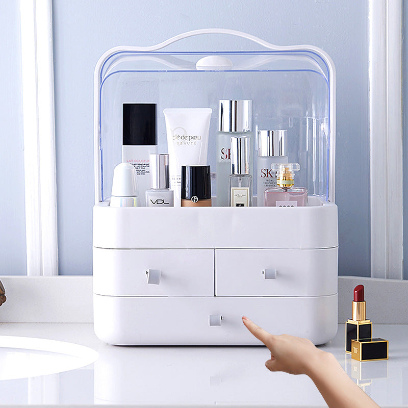 Double Door Dust Cover Makeup Storage Box Cosmetic Organizer Pi-Mart