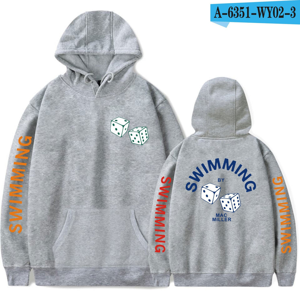 Men's And Women's Hooded Sweatshirt With Dice Print Pi-Mart