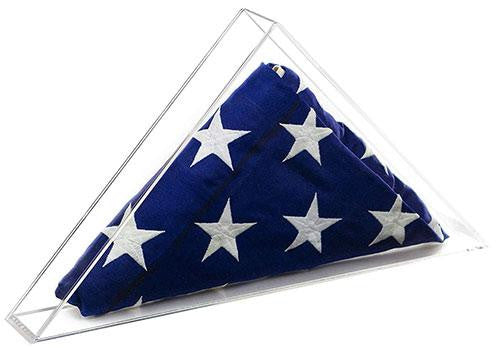 Deluxe Clear Acrylic Table Top American/Burial/Funeral/Veteran Flag Memorabilia Display Case The Military Gift Store