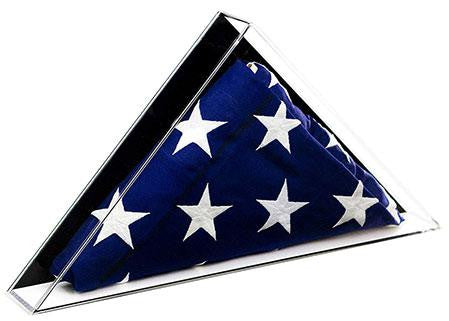 Deluxe Acrylic American/Burial/Funeral/Veteran Flag Memorabilia Display Case for Large 5' x 9.5' The Military Gift Store
