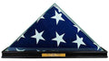 Flag Connections, All Glass Flag Display Case for 9.5' X 5' Flag with Engraving (Black) The Military Gift Store