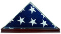 Flag Connections, All Glass Flag Display Case for 9.5' X 5' Flag (cherry) The Military Gift Store
