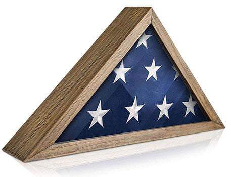 SOLID WOOD Military Flag Display Case for 9.5' x 5' American Veteran Burial Flag The Military Gift Store