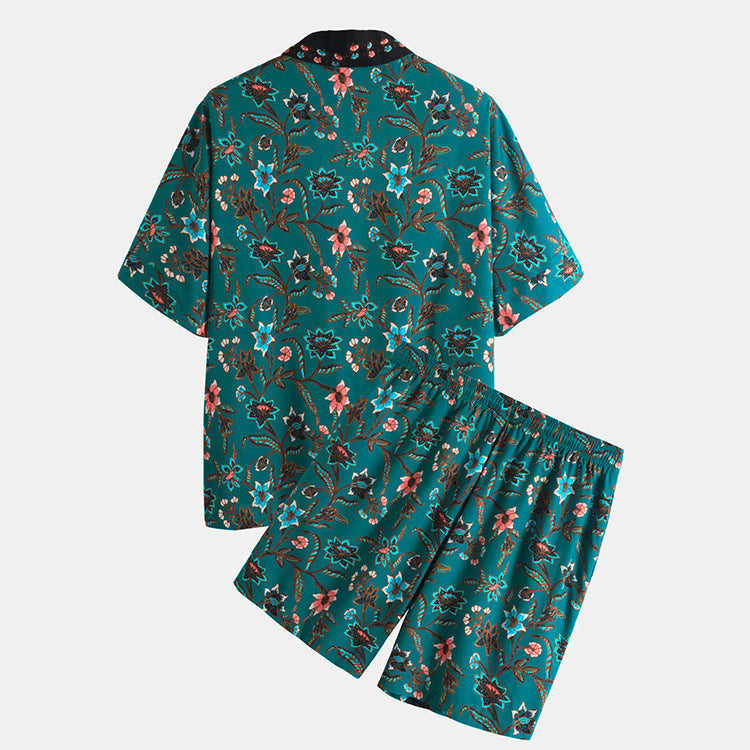 Men's Beach Style Casual Short Sleeve Shirt Pants Set Lootquake LLC