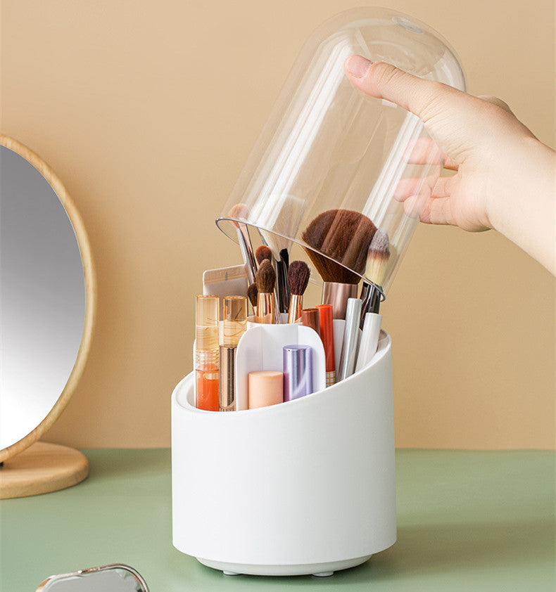 Dust Proof Household Acrylic Lipstick Cosmetic Storage Box Rotating Brush Barrel Pi-Mart