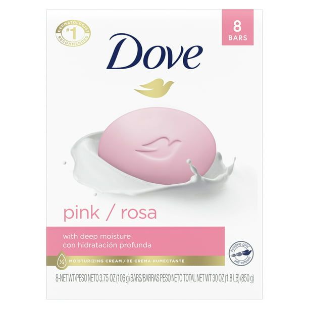 Dove Pink With Deep Moisture Beauty Bar, 3.75 oz, 8 Bars
