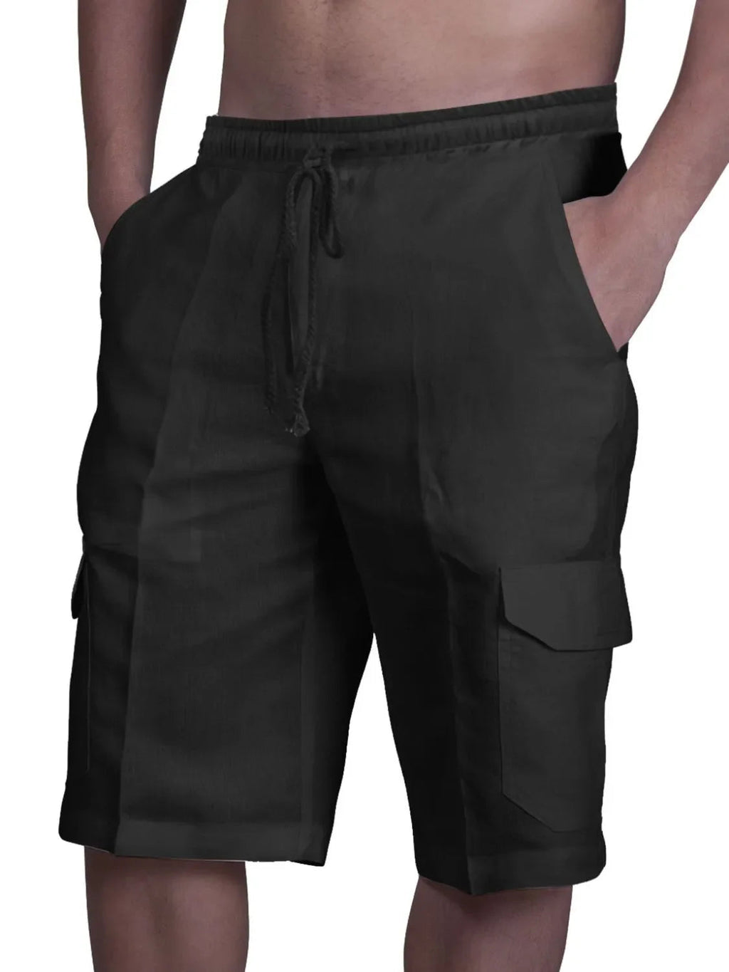 Men's Plus Size Drawstring Pocketed Shorts THRIXINE