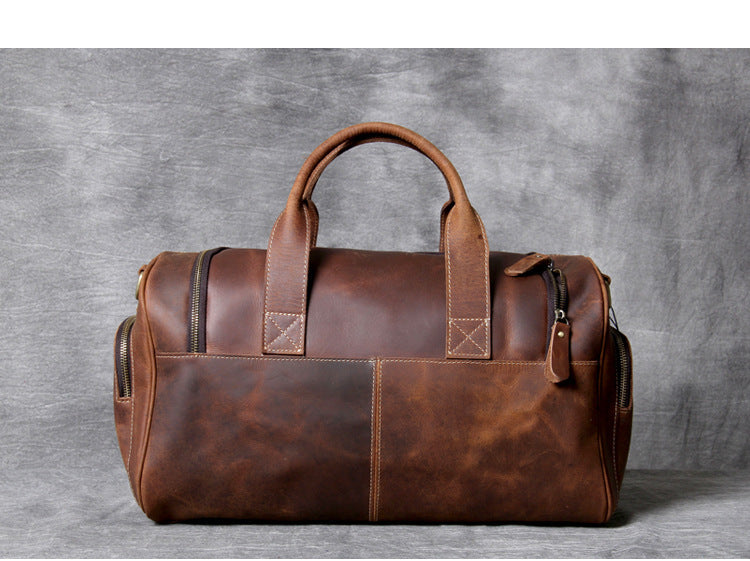 First layer leather big travel bag