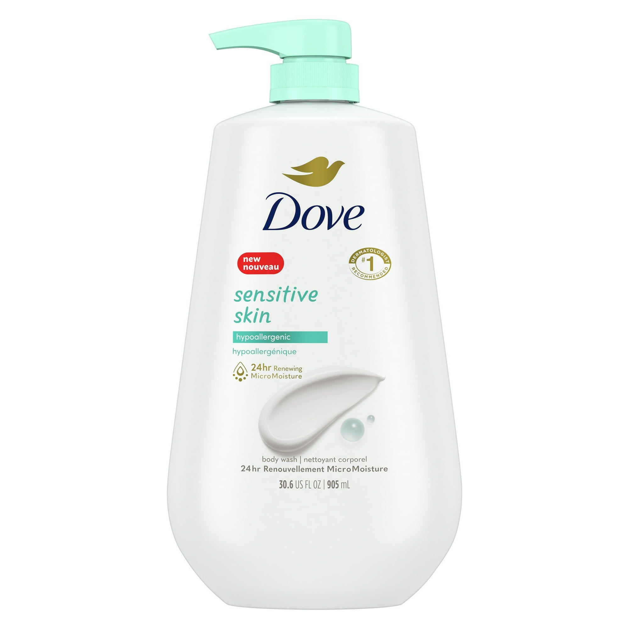 Dove Sensitive Skin Hypoallergenic Liquid Body Wash with Pump, 30.6 oz EasyOptionXY LLC