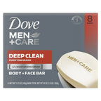Dove Men+Care Men's Bar Soap Deep Clean, 3.75 oz, 8 Bars