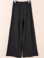 Tied Elastic High Waist Pleated Detail Solid Sweatpants THRIXINE