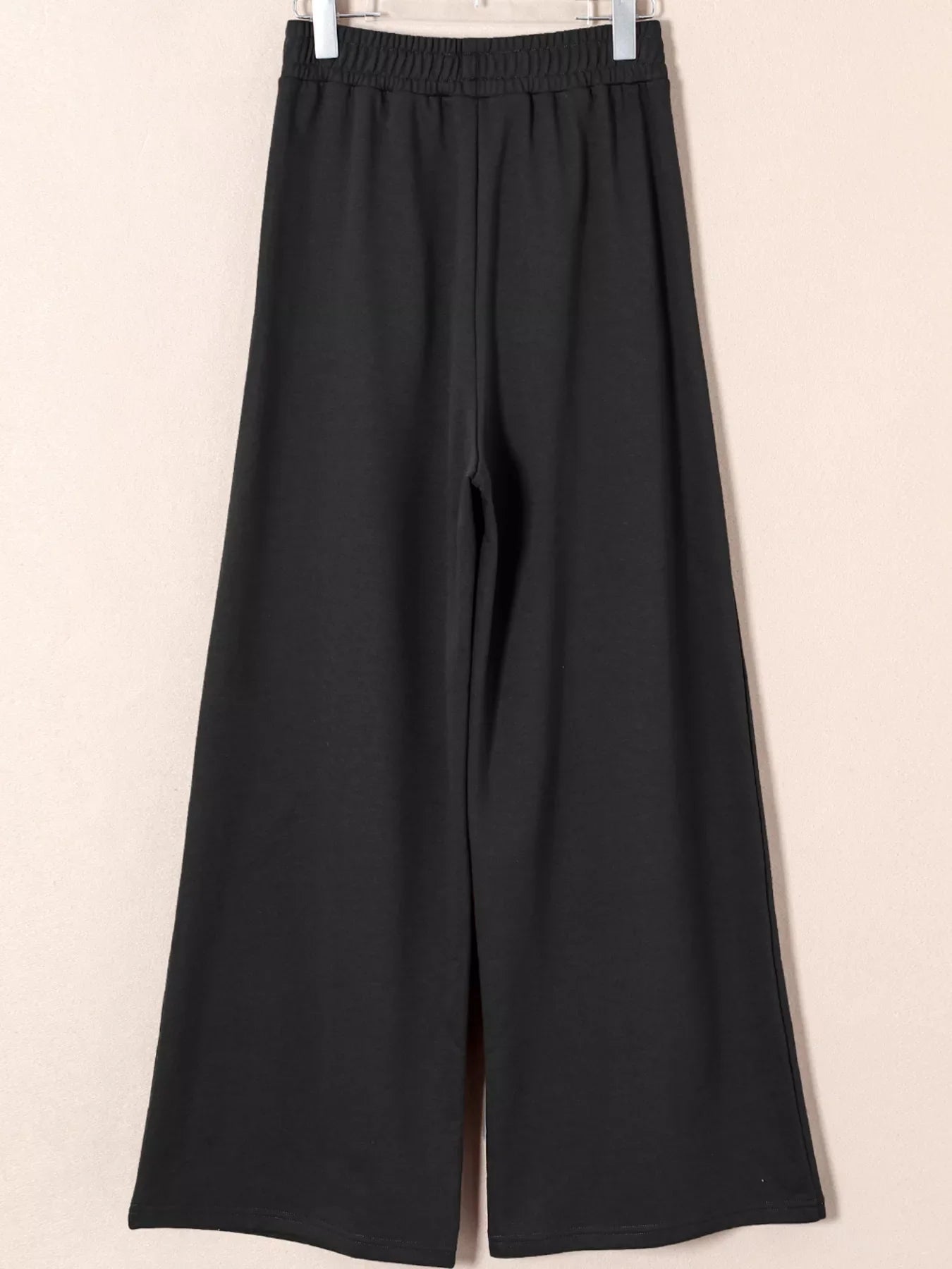 Tied Elastic High Waist Pleated Detail Solid Sweatpants THRIXINE