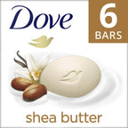 Dove Shea Butter Gentle Skin Bar Soap, 3.75 oz, 6 Count