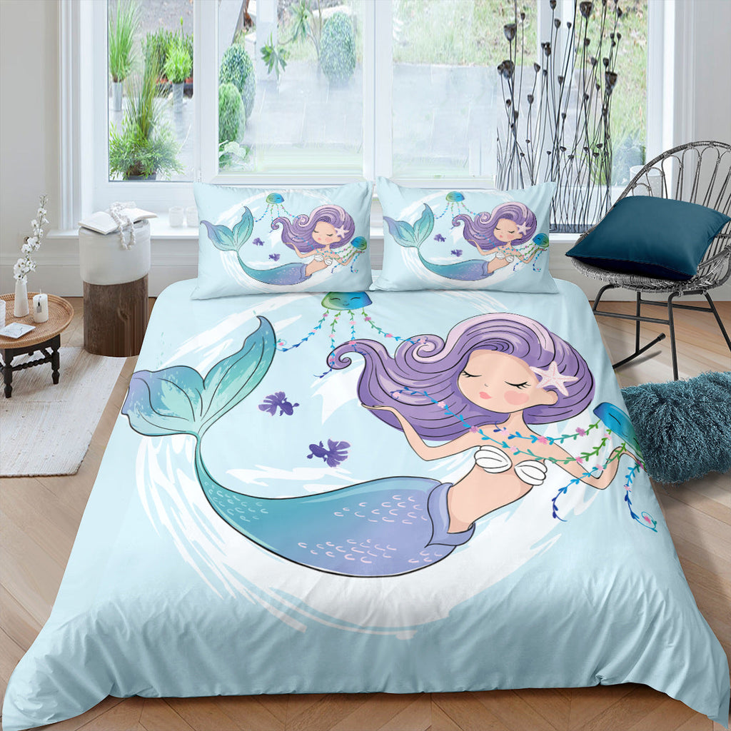 Home Textile Digital Printing Cartoon Mermaid Duvet Cover Pi-Mart