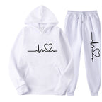 Men's And Women's Fleece-lined Sweater Suit Autumn And Winter Heart Figure Hoodie Lootquake LLC