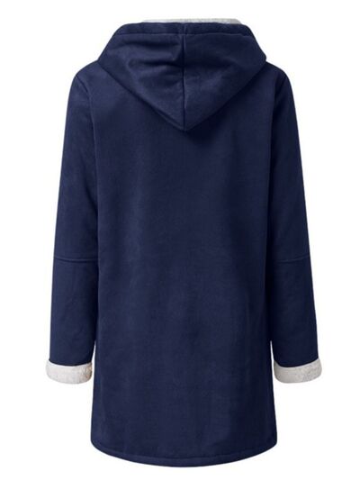 Full Size Pocketed Long Sleeve Hooded Toggle Jacket – Stylish & Functional Outerwear for Women Stevvex