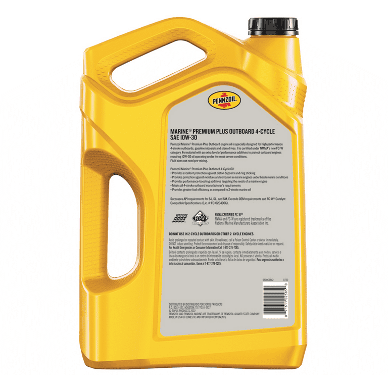 Pennzoil Marine Premium Plus Outboard 4-Cycle 10W-30 Engine Oil, 1 Gallon EasyOptionXY LLC