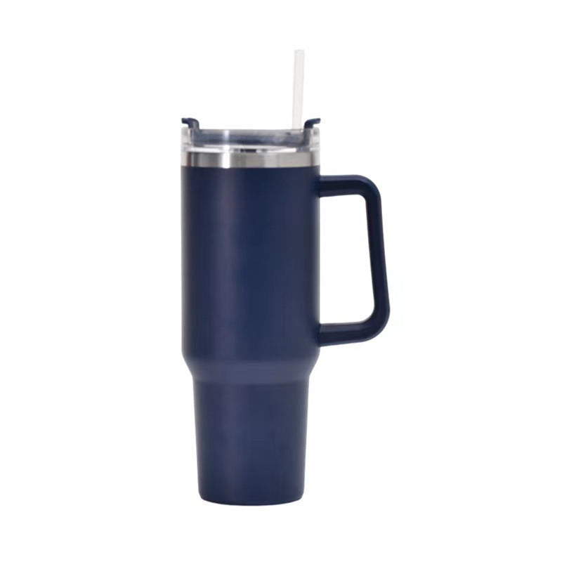 40oz Straw Coffee Insulation Cup With Handle Portable Car Stainless Steel Water Bottle LargeCapacity Travel BPA Free Thermal Mug Pi-Mart