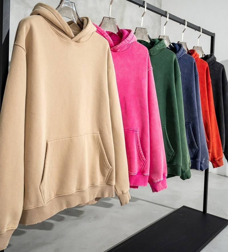 Women's Loose Retro Fleece Hooded Sweatshirt Pi-Mart