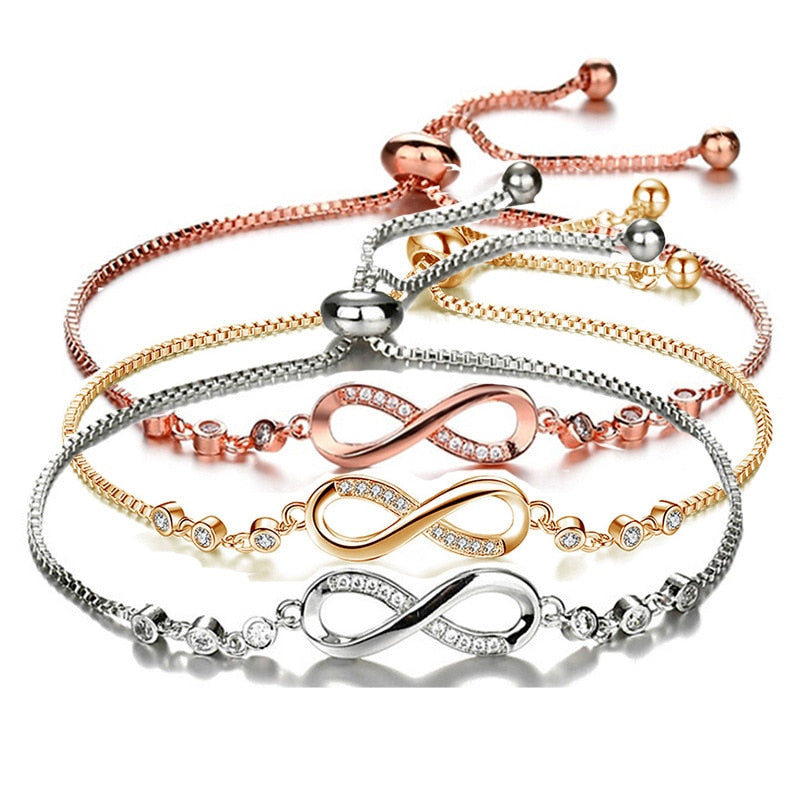 CZ Stone Infinity Bracelet Pi-Mart