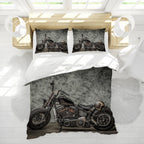 Dark Retro Motorcycle Quilt Cover Three-piece Set Pi-Mart