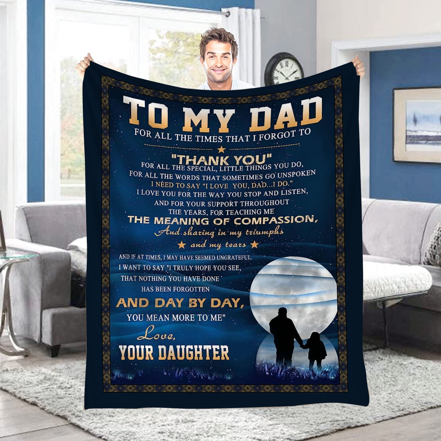 Cozy Fleece Blanket for Dad - Heartfelt Father's Day Gift, Soft Flannel Throw with Warmth for All Seasons, Perfect for Indoor and Outdoor Use Lootquake LLC