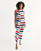Swim Cover Up / Red White and Blue Sarong Wrap