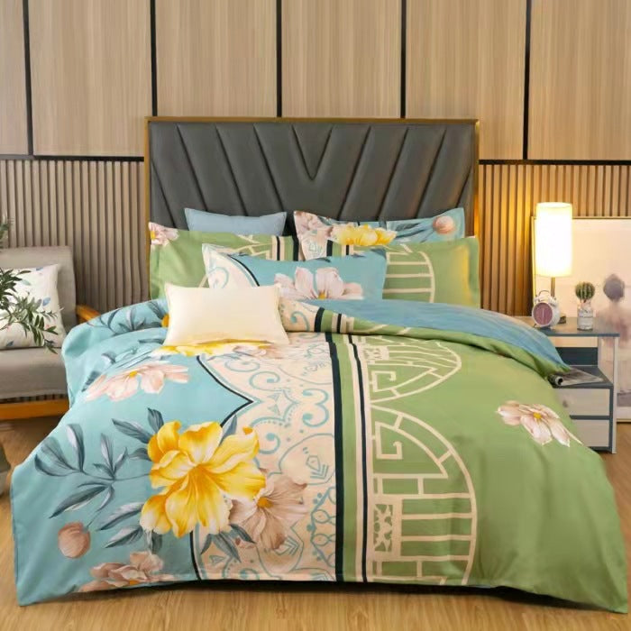 Thickened Brushed Four-piece Winter Bed Sheet And Duvet Cover Three-piece Bedding Set
