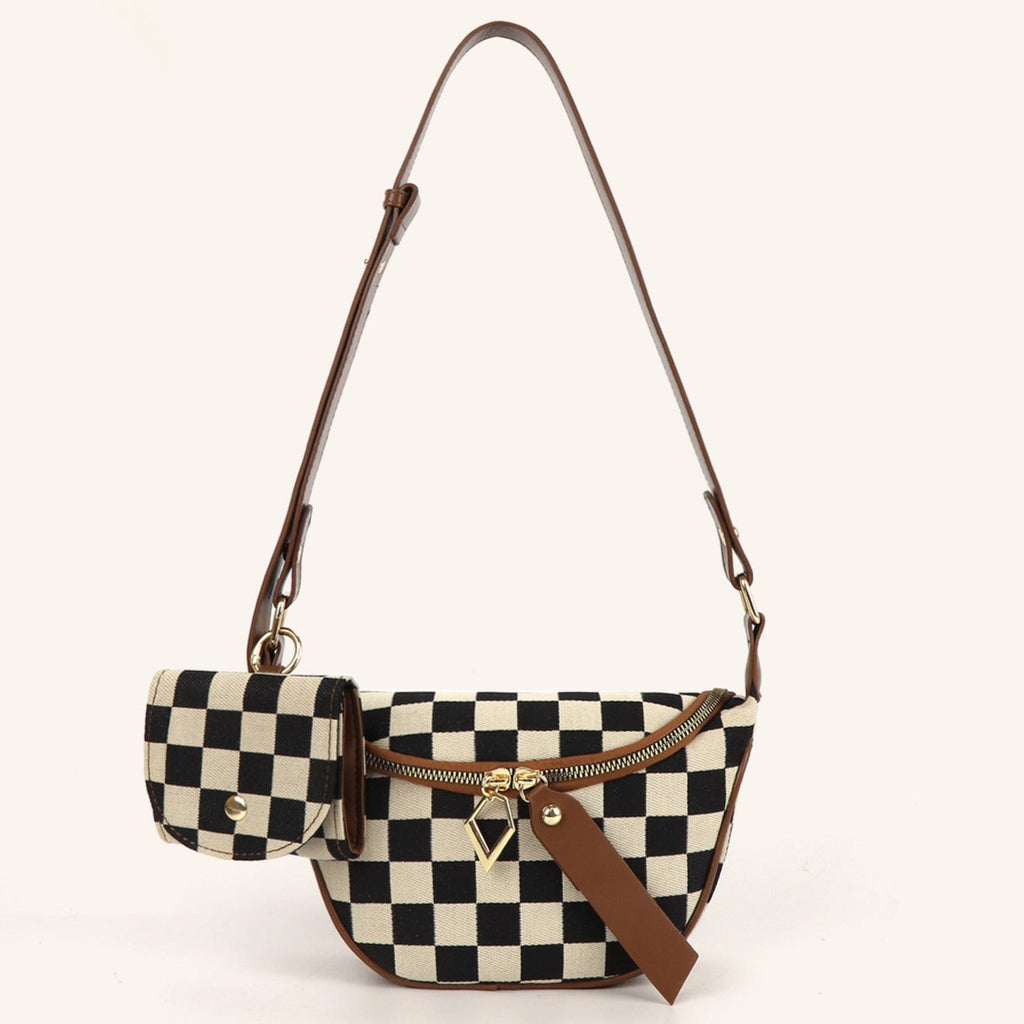Small Crossbody Versatile Checkerboard Chest Bag – Fashion Plaid Waist Bag, Stylish Messenger Bag & Fanny Pack for Everyday Use - SJB-DIAMOND ELITES