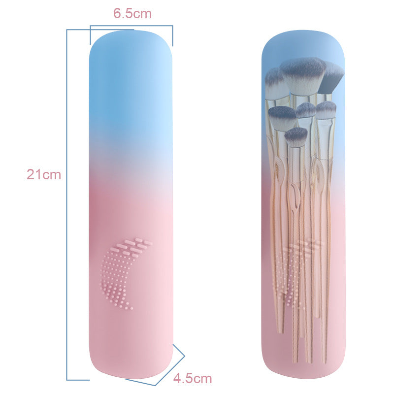 Portable SiliconeDustproof Makeup Brush Storage Bag