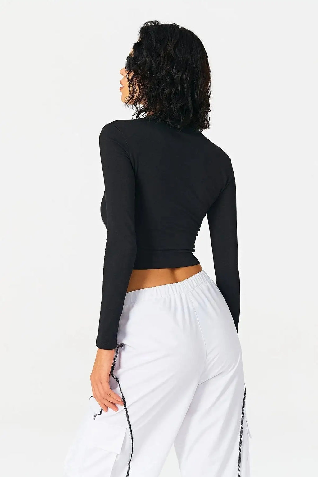 2023 Women's Contrasting Color Line Standing Collar Wears Knitted Shirts - SJB-DIAMOND ELITES