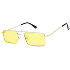 Luxury Famous Retro Modern Square Unisex Men and  Women‘s Sunglasses  With Alloy Metal Small Frame With Clear Double Bridge Men's Sunglasses - SJB-DIAMOND ELITES
