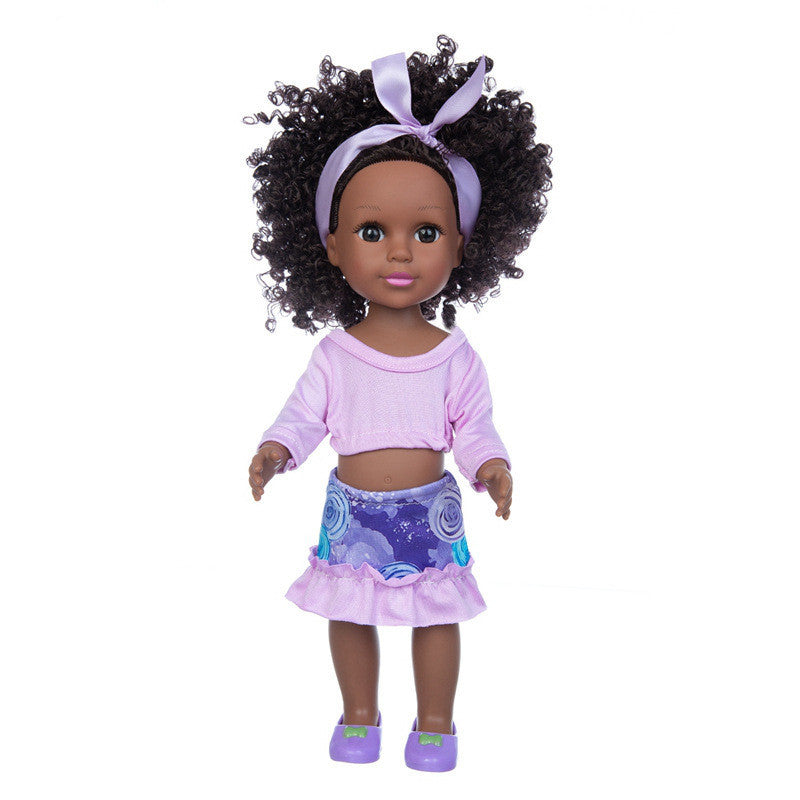 African 14 Inch Doll Simulation Baby Black Doll Pi-Mart