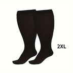 1pair Unisex Plus Size Compression Socks, Knee Length 20-30 Mmhg Breathable Circulation Calf Socks, Women Men's Socks & Hosiery Lootquake LLC