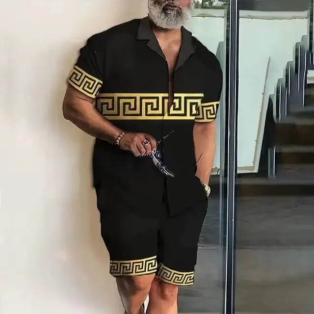 Fashion 3D Digital Printing Hawaiian Vacation Shirt Shorts