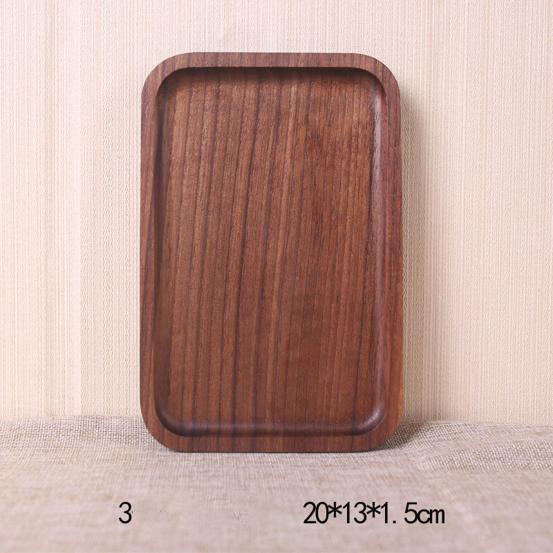 Japanese Style Wooden Black Walnut Rectangular Dinner Plate Pi-Mart