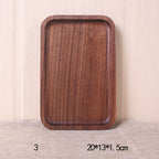 Japanese Style Wooden Black Walnut Rectangular Dinner Plate Pi-Mart