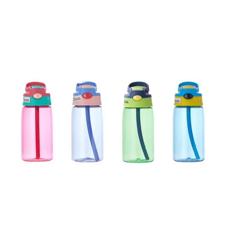 480ML Children's Straw Cup Plastic Water Bottles Baby Cartoon Creative Student Kettle Water Bottles School Kids Leakproof Water Jug with Straw Lid, Outdoor Drinking Bottle, for Fitness, Gym and Outdoor Sports Stevvex