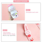 480ml Plastic Water Bottle Tour Drinking Bottle  Shape Cute Lovely Milk Carton Shaker Bottle for Kids / Girl /Adult Glass Fruit Water Bottle Without 480ml BPA Pretty Water Bottles of Strawberry Milk Heat Resistant Water Bottles