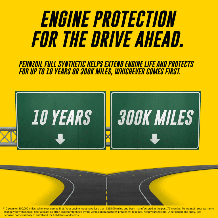 Pennzoil Full Synthetic High Mileage 5W-30 Motor Oil, 1 Quart EasyOptionXY LLC