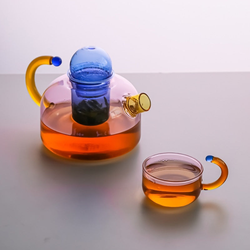 Creative Contrast Color High Temperature Resistant Glass Teapot Pi-Mart