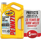 Pennzoil Platinum High Mileage Full Synthetic 5W-30 Motor Oil, 5 Quart EasyOptionXY LLC